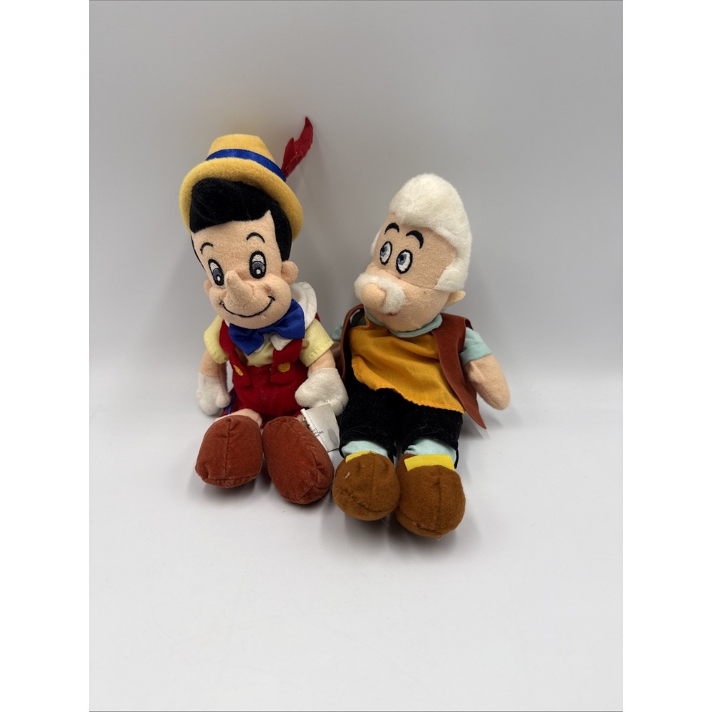 Pinocchio Disney beanie 8" plush With Geppetto